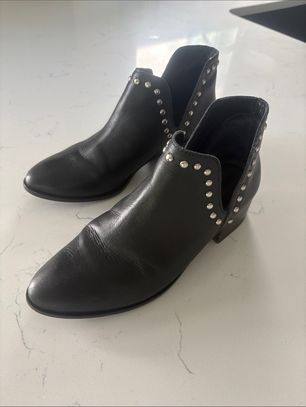 Black Studded Women's Ankle Boots